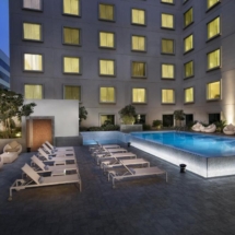 hilton garden inn mall of the emirates, pool area, dubai hotel,